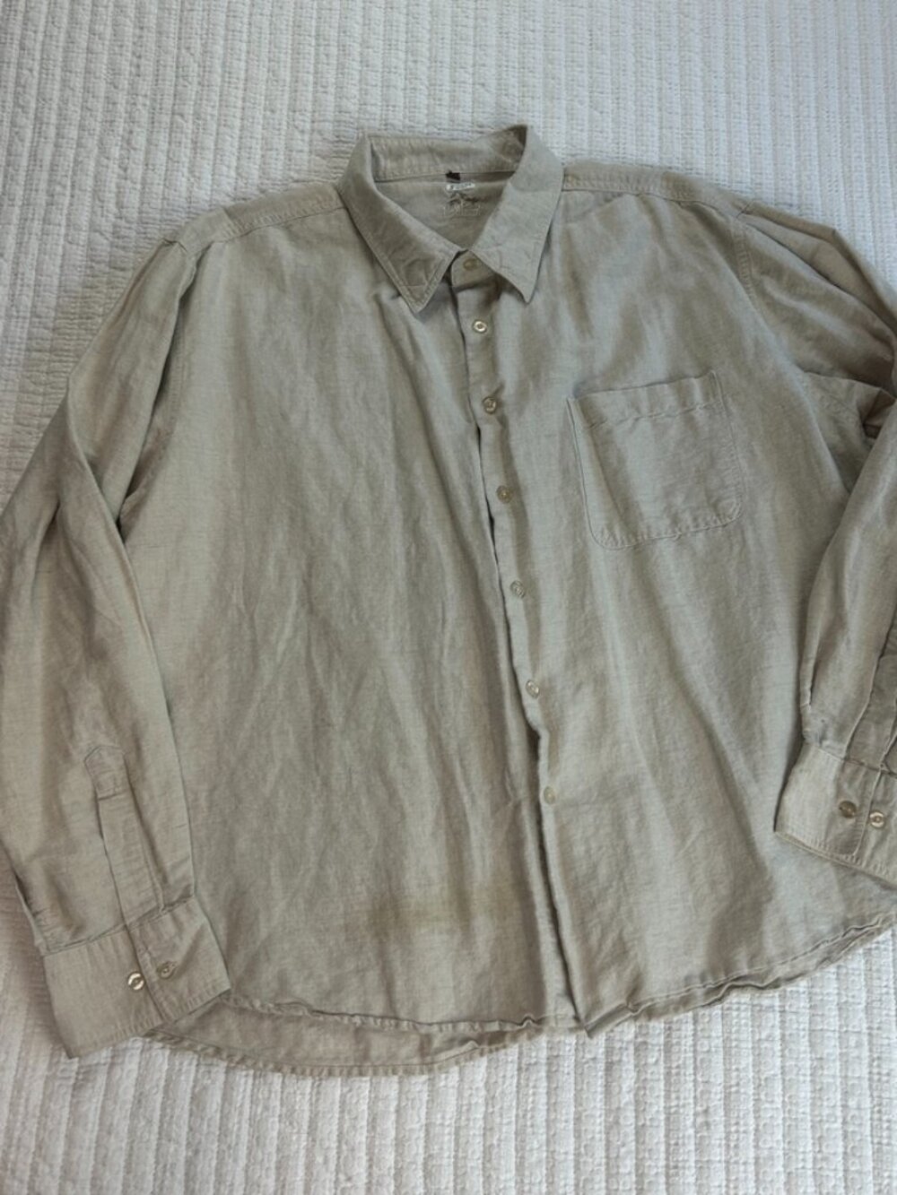 BOHIO Men's Light Weight Linen Long Sleeve Button Down Resortwear Size XXL
